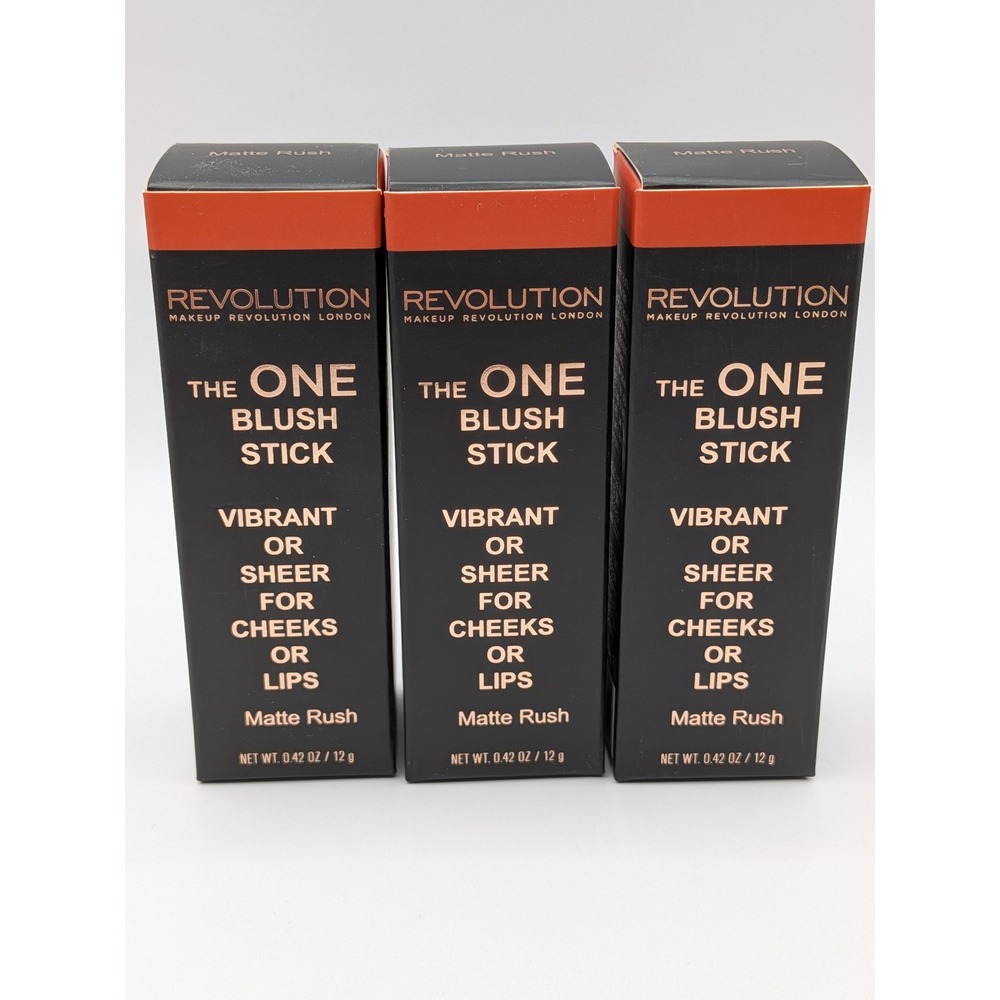Makeup Revolution The One Blush Stick Matte Rush Lot of 3 Cheeks or Lips 0.42oz